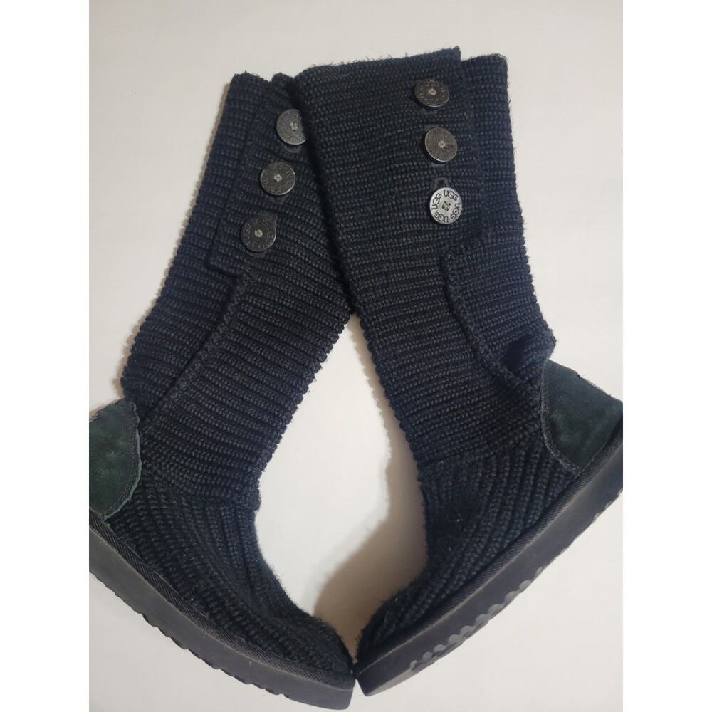 UGG Women's Classic Cardy Boot Chunky Sweater Knit Button Convertible Shoes Sz 8